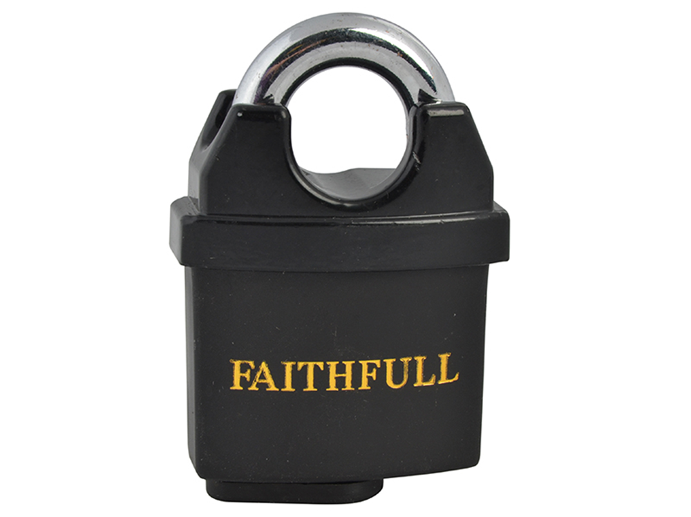 Faithfull FAIPLB50WP PVC Coated Brass Padlock 50mm |