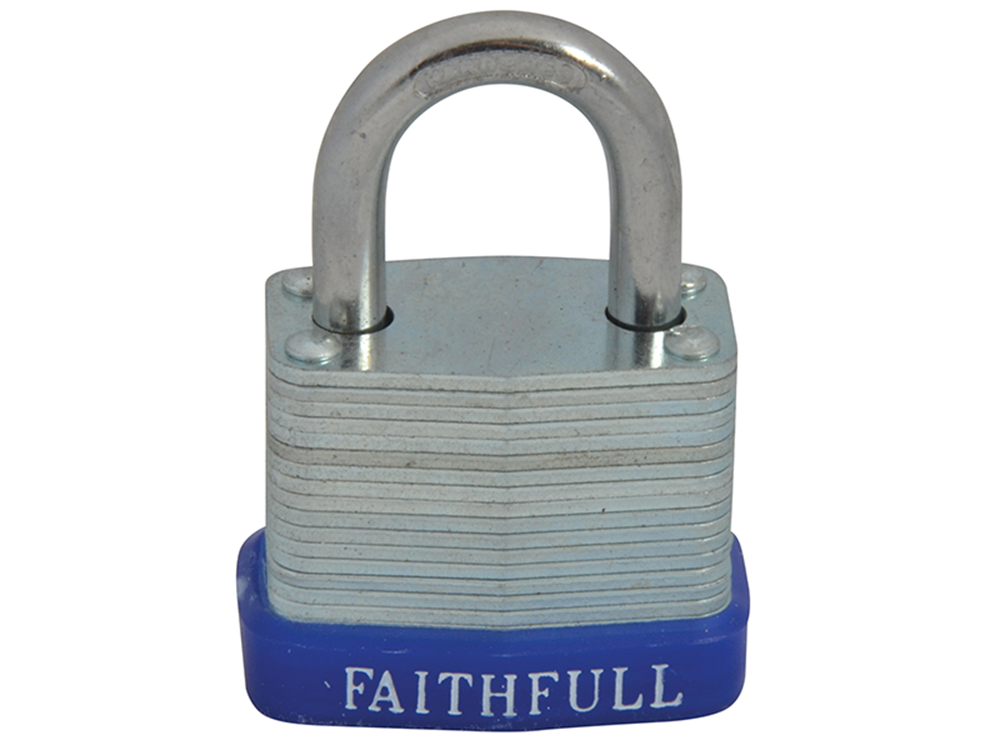 Faithfull FAIPLLAM30 Laminated Steel Padlock 30mm 3 Keys |
