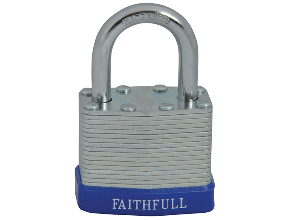 Faithfull FAIPLLAM40 Laminated Steel Padlock 40mm 3 Keys |