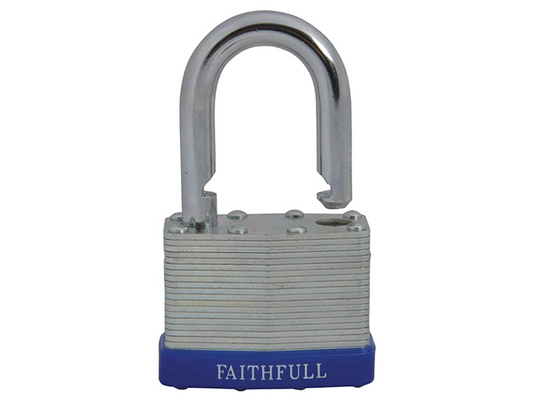 Faithfull FAIPLLAM50 Laminated Steel Padlock 50mm 3 Keys |