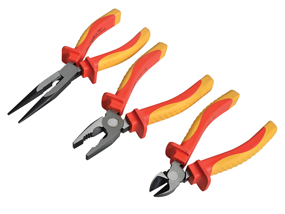Faithfull FAIPLVDESET VDE Pliers Set with Pouch, 3 Piece |