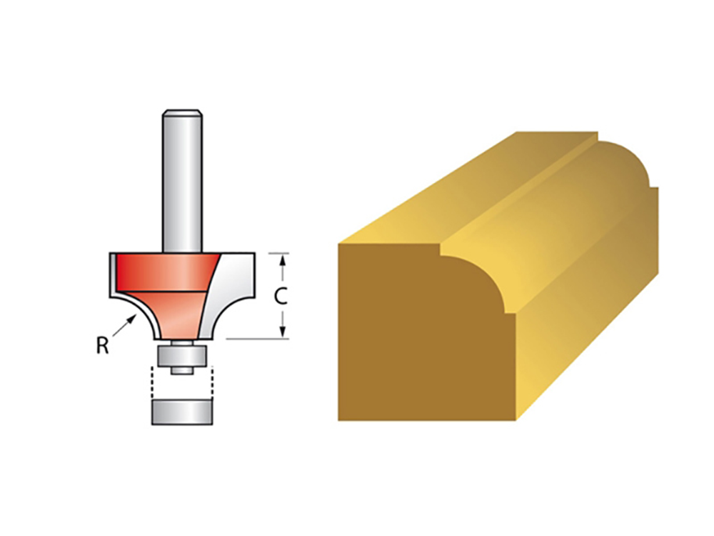 Faithfull FAIRB112 Router Bit TCT 6.3mm Rounding Over 1/4in Shank |
