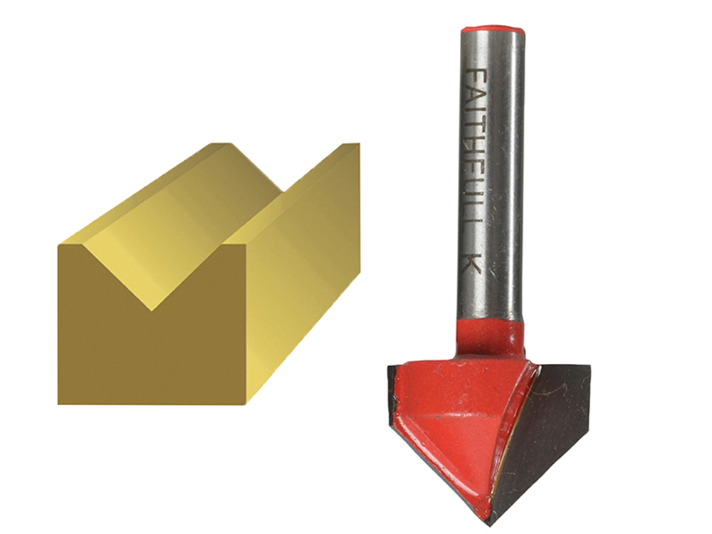 Faithfull FAIRB51 Router Bit TCT V-Groove 13.0mm x 19.1mm 1/4in Shank |