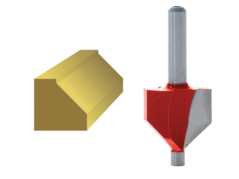 Faithfull FAIRB81 Router Bit TCT 45┬░ Chamfer 1/4in Shank |