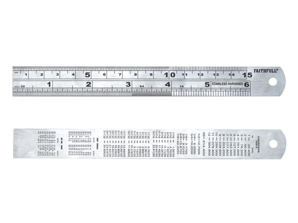 Faithfull FAIRULE150SS Steel Rule 150mm / 6in x 19mm |
