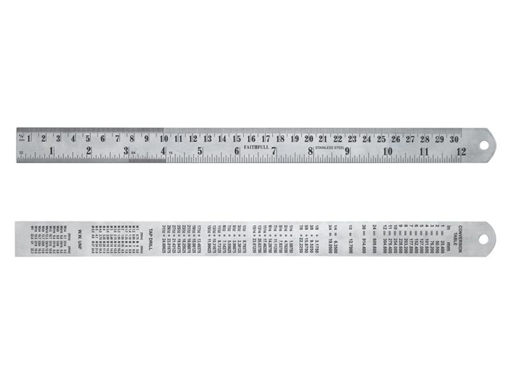 Faithfull FAIRULE300SS Steel Rule 300mm / 12in x 25mm |