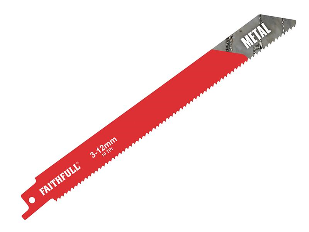 Faithfull FAISBS1118BF S1118BF Sabre Saw Blade Metal 200mm 10 TPI (Pack of 5) |