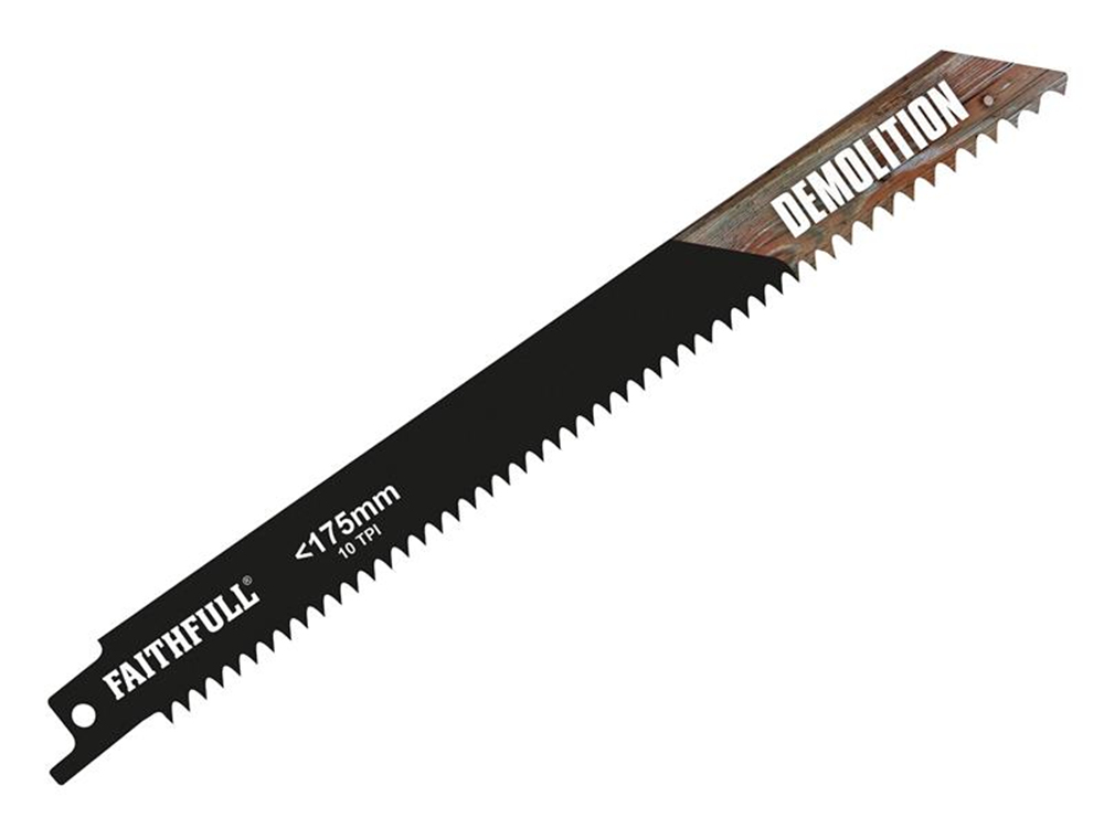 Faithfull FAISBS1122HF S1122HF Bi-Metal Sabre Saw Blade Demolition 200mm 10 TPI (Pack 5) |