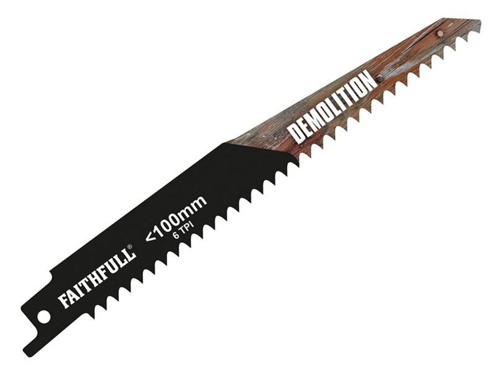 Faithfull FAISBS611DF S611DF Bi-Metal Sabre Saw Blade Demolition 150mm 6 TPI (Pack of 5) |
