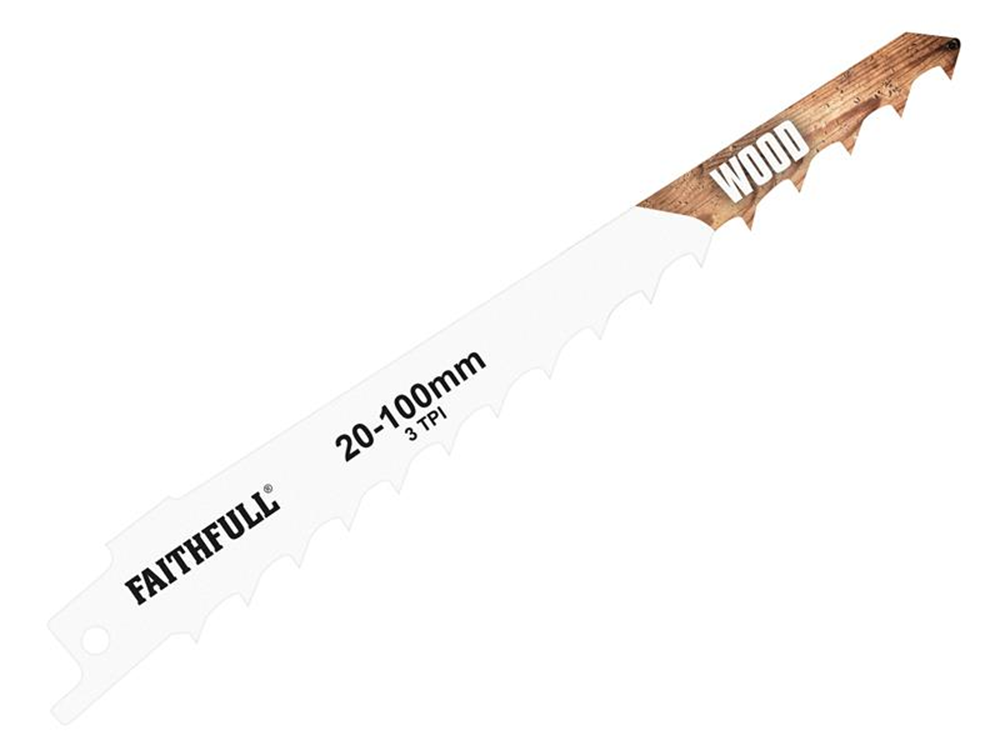 Faithfull FAISBS617K S617K Sabre Saw Blade Wood 150mm 3 TPI (Pack of 5) |