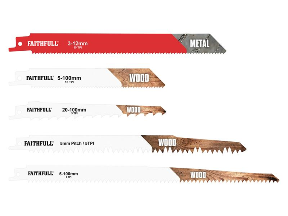Faithfull FAISBSSET15M Sabre Saw Blade Set, 15 Piece |
