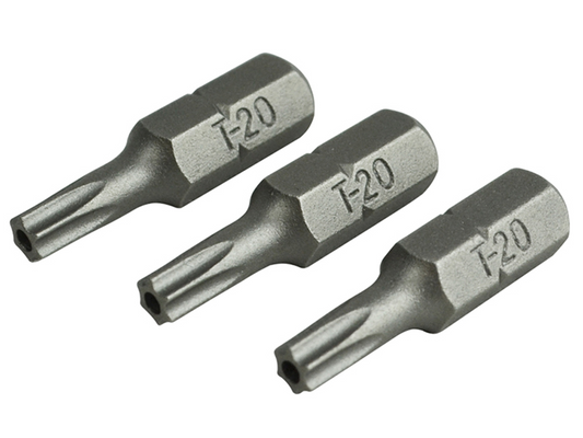 Faithfull FAISBT2025S Security S2 Grade Steel Screwdriver Bits T20S x 25mm Pack of 3 |