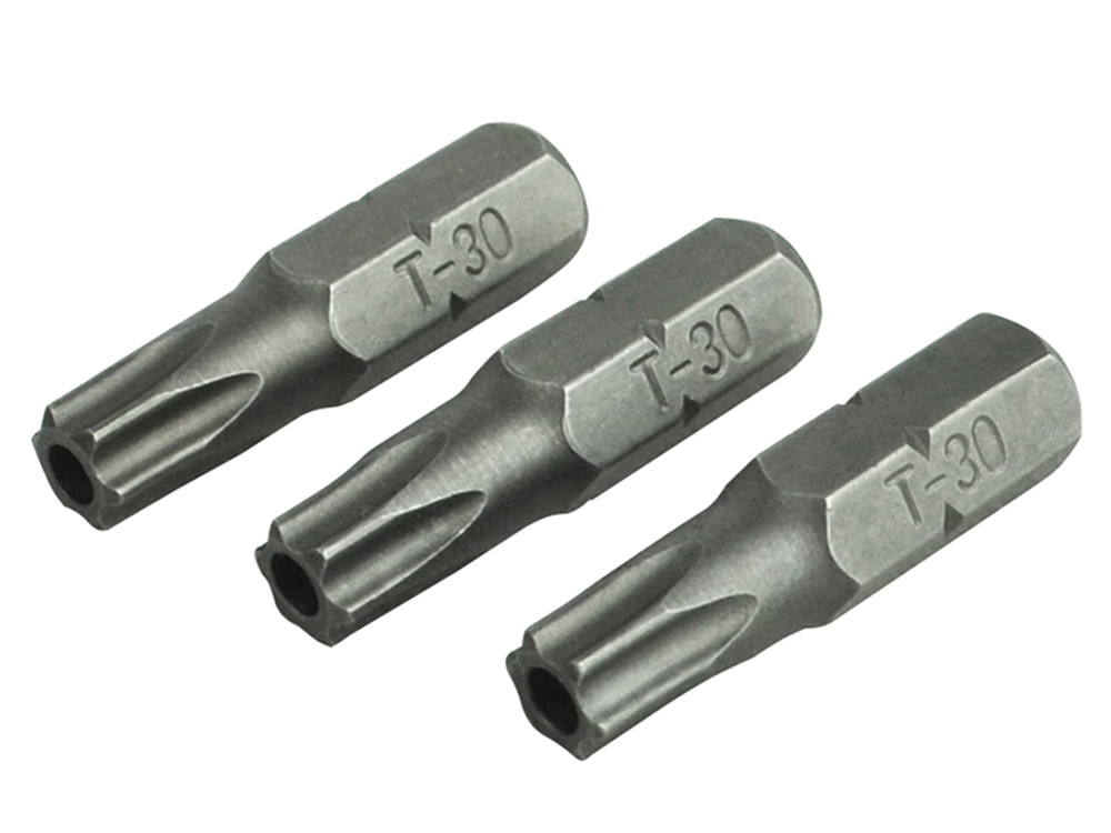 Faithfull FAISBT3025S Security S2 Grade Steel Screwdriver Bits T30S x 25mm Pack of 3 |