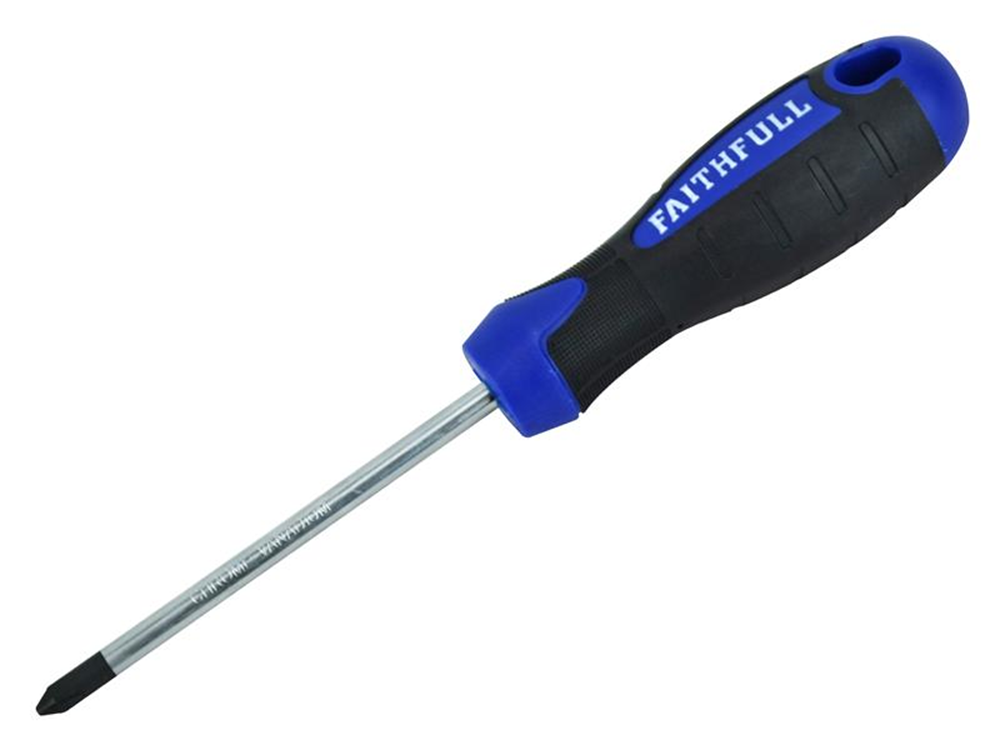 Faithfull FAISDPH2 Soft Grip Screwdriver Phillips Tip PH2 x 100mm |