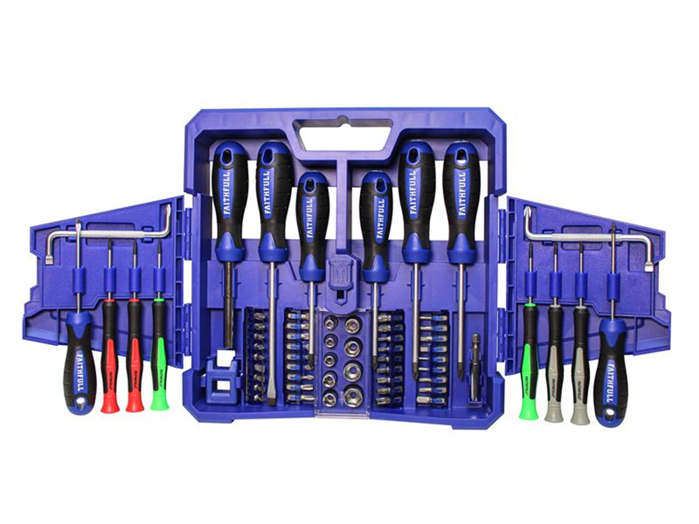 Faithfull FAISDSET63 Fold Out Screwdriver & Bit Set, 63 Piece |