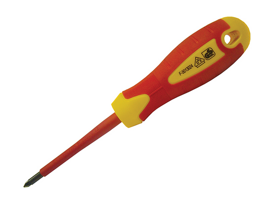 Faithfull FAISDVDEPH1 VDE Soft Grip Screwdriver Phillips Tip PH1 x 80mm |