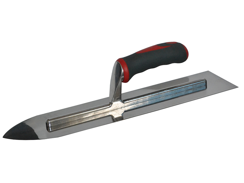 Faithfull FAISGTFL16SS Flooring Trowel Stainless Steel Soft Grip Handle 16 x 4in |