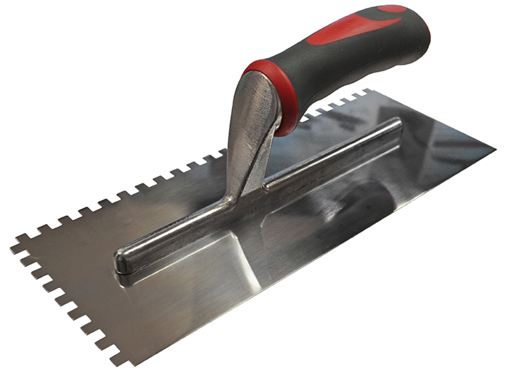 Faithfull FAISGTNOT6SS Notched Trowel Serrated 6mm Stainless Steel Soft Grip Handle 11 x 4.1/2in |