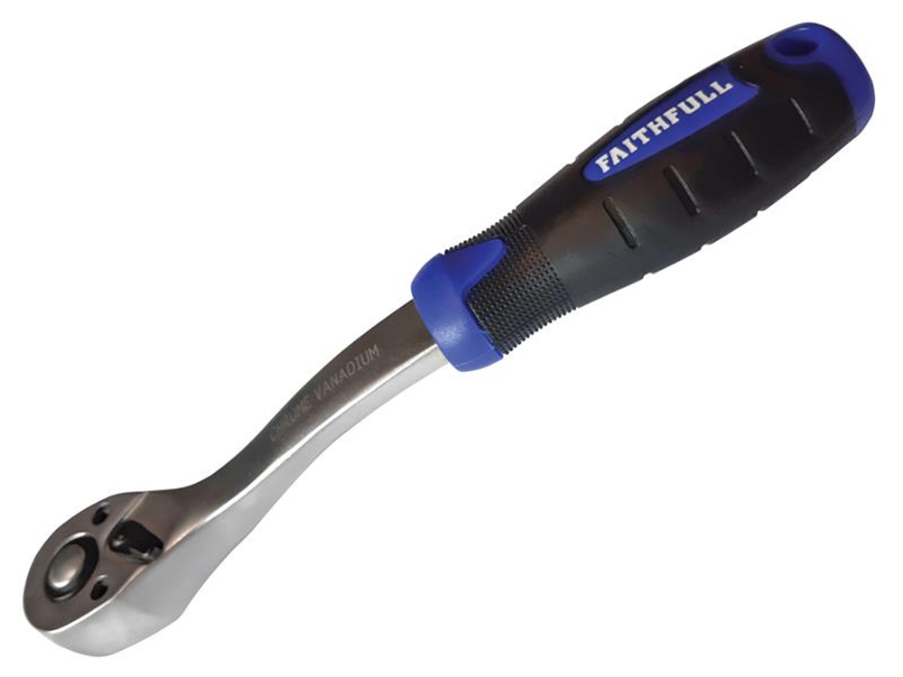 Faithfull FAISOCRAT14N Ratchet Handle Quick-Release 72 Teeth 1/4in Drive |