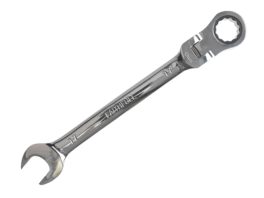 Faithfull FAISPARAT18 Ratchet Combination Spanner Flex Head CV 18mm |