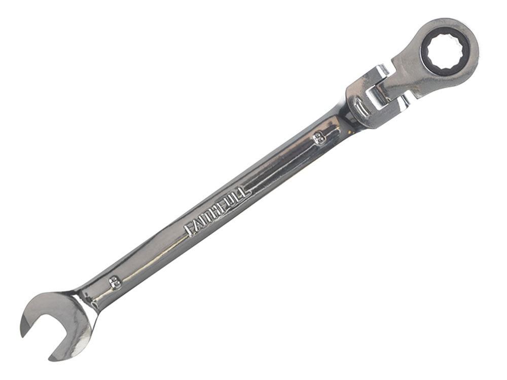 Faithfull FAISPARAT9 Ratchet Combination Spanner Flex Head CV 9mm |