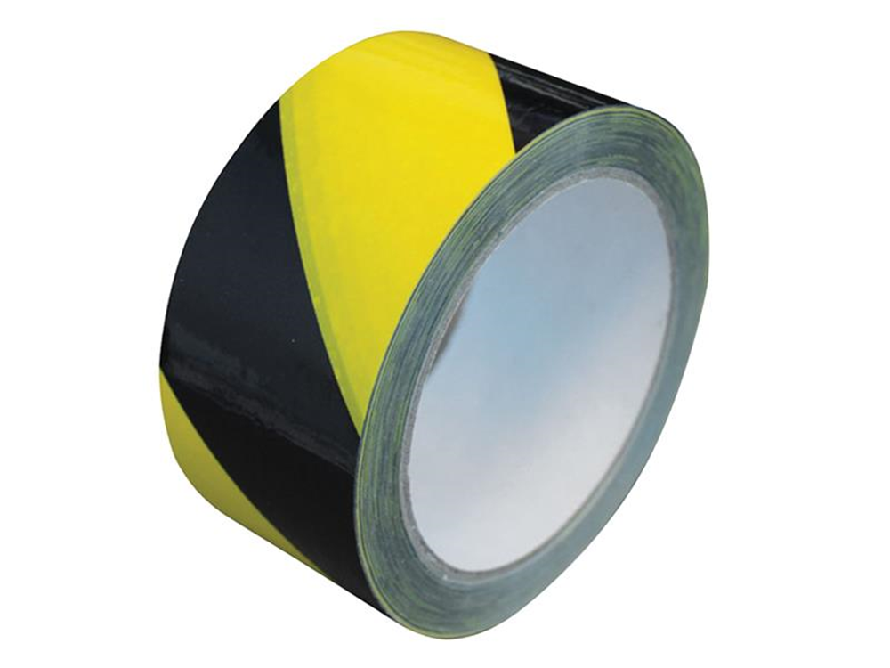 Faithfull FAITAPEBYLAM Laminated Self-Adhesive Hazard Tape Black/Yellow 50mm x 33m |   Black/Yellow