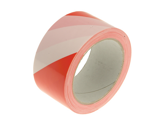 Faithfull FAITAPEHAZRW Professional Self-Adhesive Hazard Tape Red/White 50mm x 33m |   Red/White