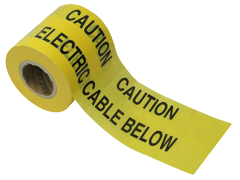 Faithfull FAITAPEUELE Warning Tape 365m - Electric |