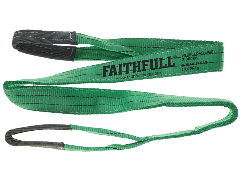 Faithfull FAITDLS2T2M Lifting Sling Green 2 Tonne 60mm x 2m |