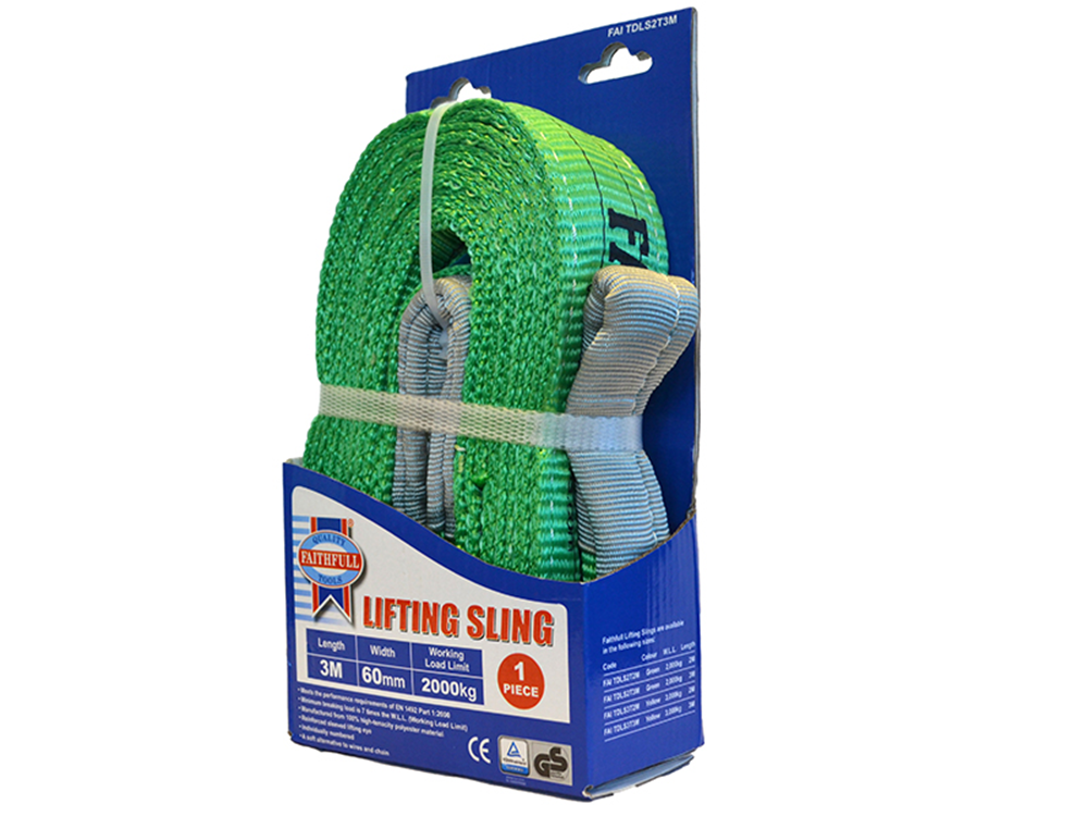 Faithfull FAITDLS2T3M Lifting Sling Green 2 Tonne 60mm x 3m |