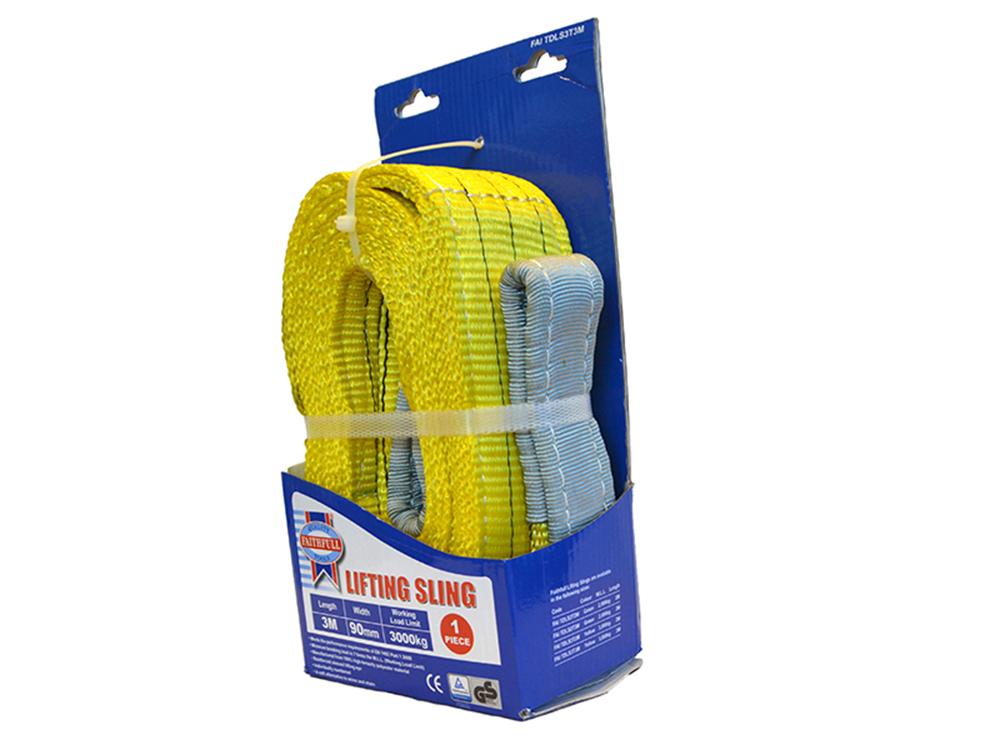 Faithfull FAITDLS3T3M Lifting Sling Yellow 3 Tonne 90mm x 3m |