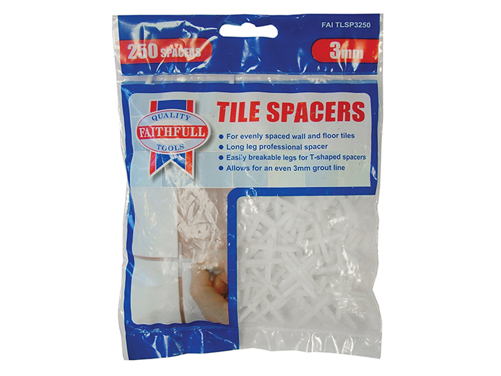Faithfull FAITLSP3250 Tile Spacer Long Leg 3mm Bag of 250 |
