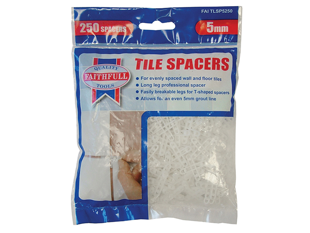 Faithfull FAITLSP5250 Tile Spacer Long Leg 5mm Bag of 250 |