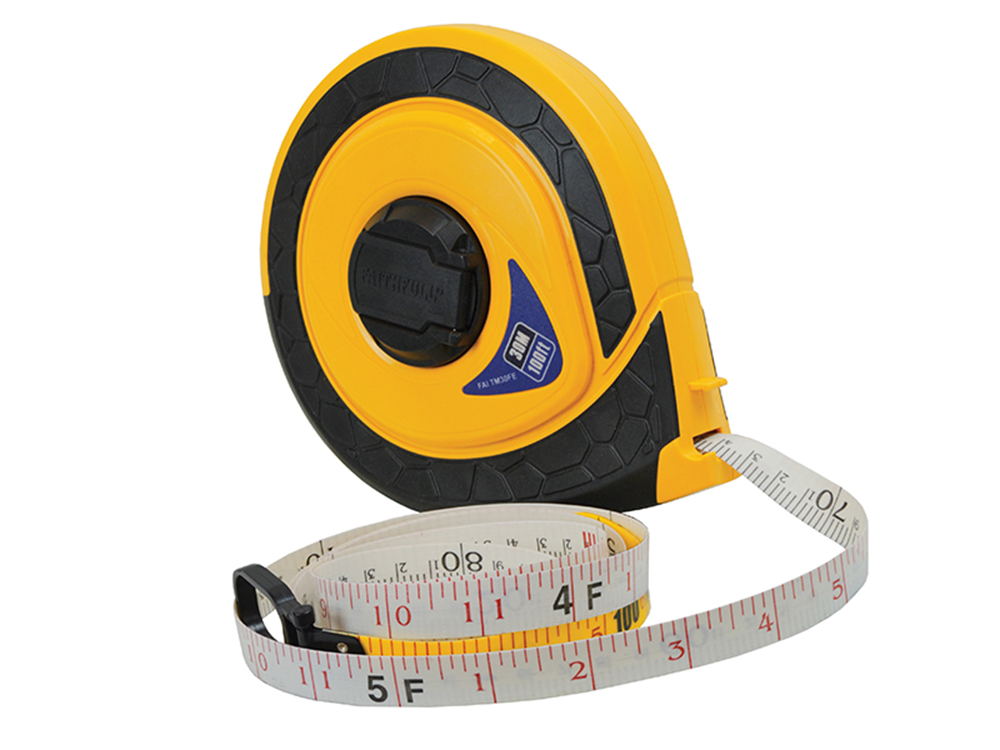 Faithfull FAITM30FE Fully Enclosed ABS Fibreglass Long Tape 30m/100ft (Width 15mm) |