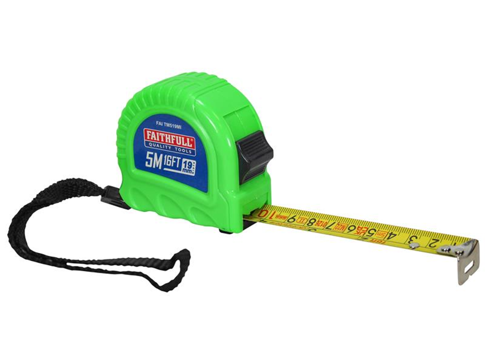 Faithfull FAITM519MI Twin Lock Tape Measure 5m/16ft (Width 19mm) |