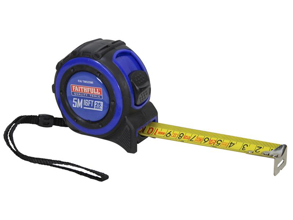 Faithfull FAITM525MI Trade Tape Measure 5m/16ft (Width 25mm) |