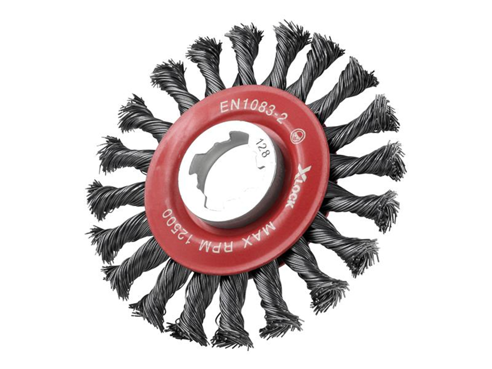 Faithfull FAIWBCT115XL X-LOCK Conical Wire Brush 115mm M14x2, 0.50mm Steel Wire |