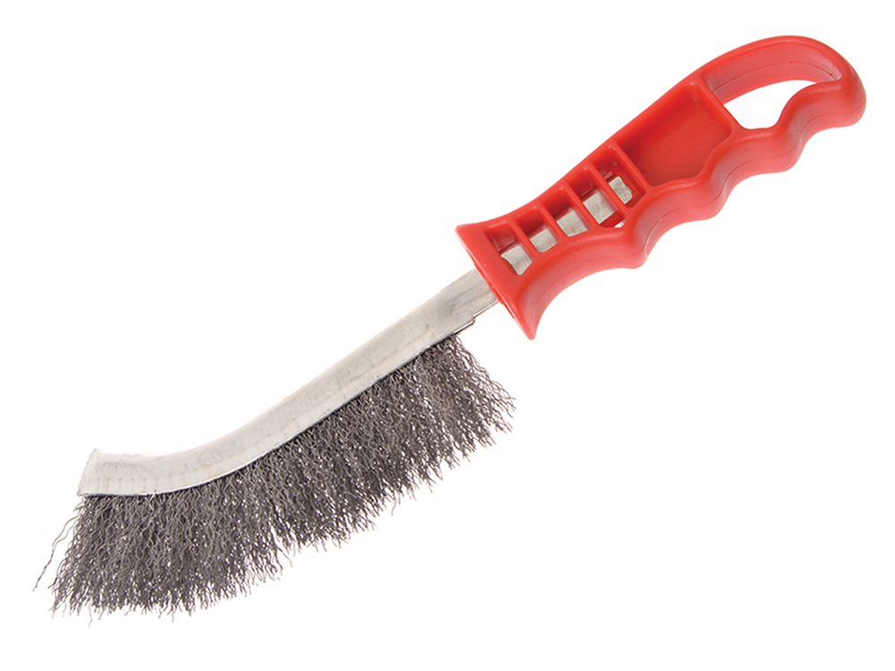 Faithfull FAIWBHANDS Wire Scratch Brush Steel Red Handle |
