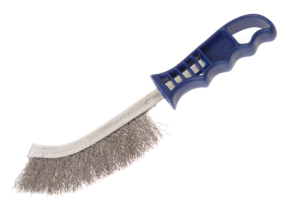 Faithfull FAIWBHANDSS Wire Scratch Brush Stainless Steel Blue Handle |