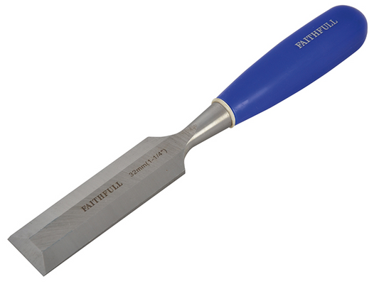 Faithfull FAIWCB114 Bevel Edge Chisel Blue Grip 32mm (1.1/4in) |