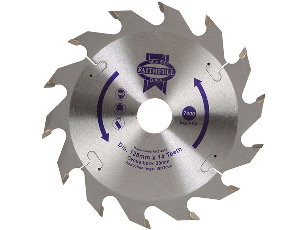 Faithfull FAIZ12814 TCT Circular Saw Blade 128 x 20mm x 14T POS |