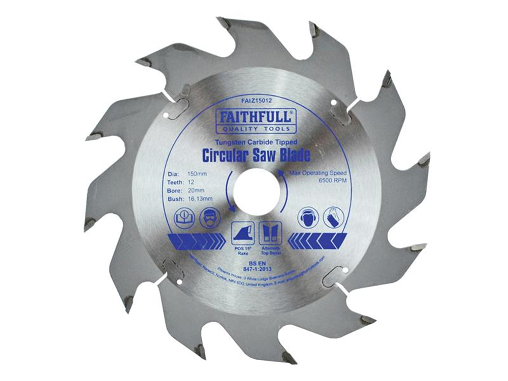 Faithfull FAIZ15012 TCT Circular Saw Blade 150 x 20mm x 12T POS |