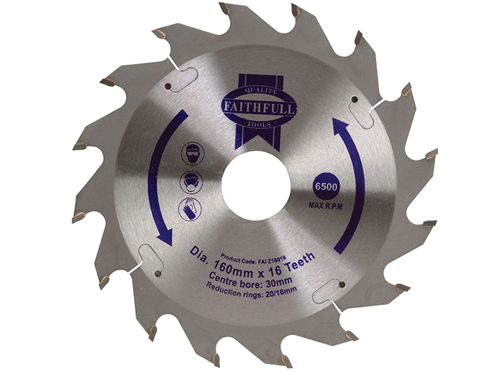 Faithfull FAIZ16016 TCT Circular Saw Blade 160 x 30mm x 16T POS |