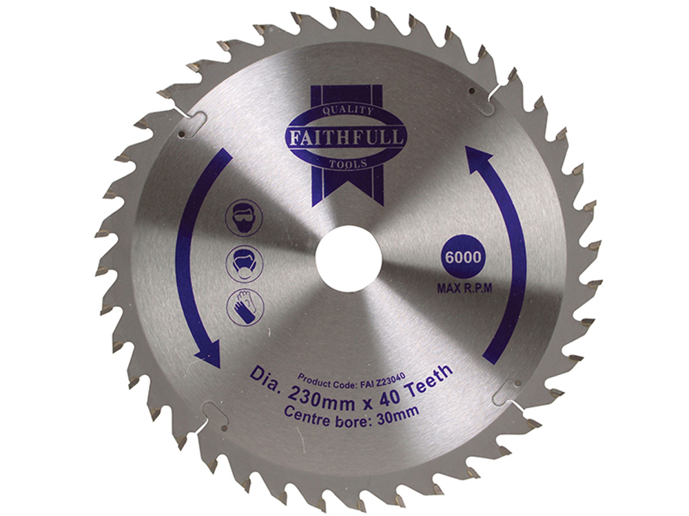Faithfull FAIZ23040 TCT Circular Saw Blade 230 x 30mm x 40T POS |