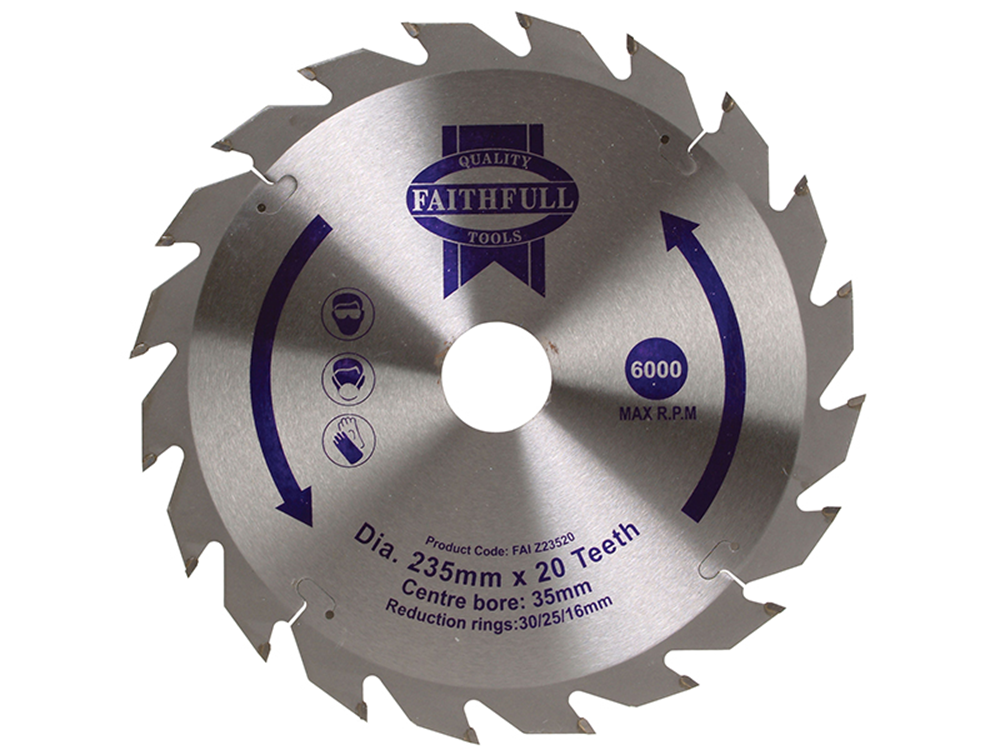 Faithfull FAIZ23520 TCT Circular Saw Blade 235 x 35mm x 20T POS |