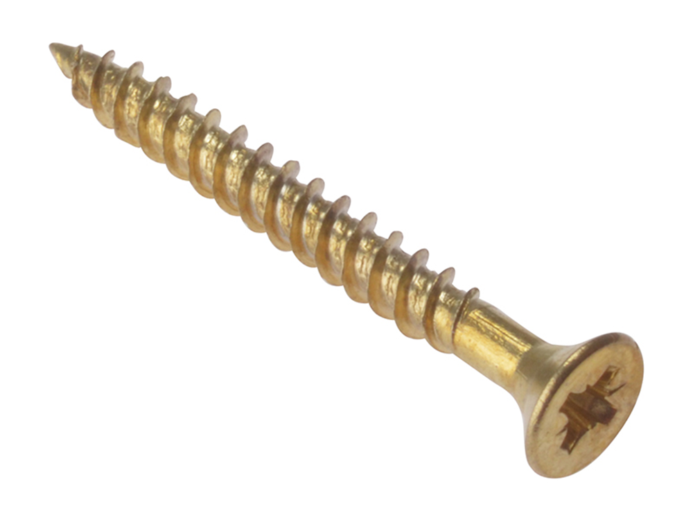 ForgeFix FORCSK1128E General Purpose Pozi Compatible Screw CSK TT Electro Brass 1.1/2in x 8 Box 200 |