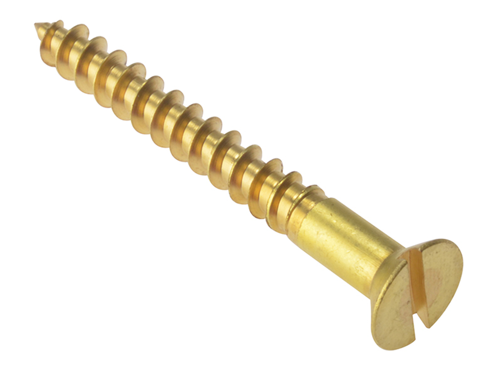 ForgeFix FORCSK210B Wood Screw Slotted CSK Solid Brass 2in x 10 Box 200 |