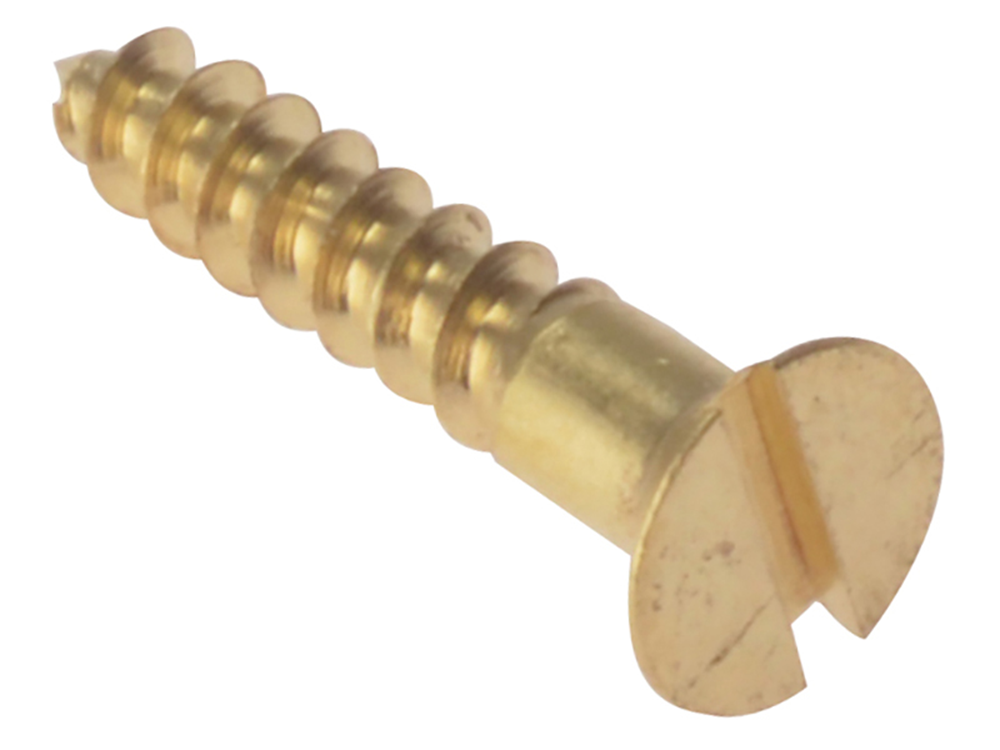 ForgeFix FORCSK110B Wood Screw Slotted CSK Solid Brass 1in x 10 Box 200 |
