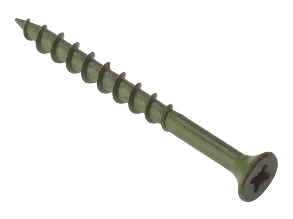 ForgeFix FORDS4550 Decking Screw Pozi Compatible ST Green Anti-Corrosion 4.5 x 50mm Box 200 |