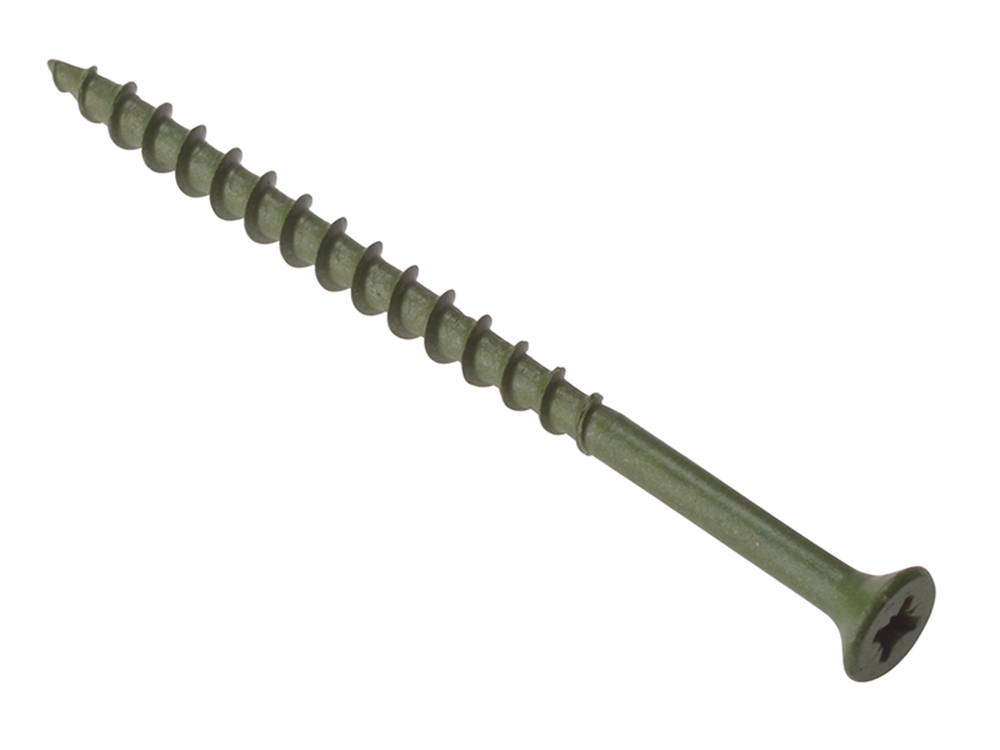 ForgeFix FORDS4550T Decking Screw Pozi Compatible ST Green Anti-Corrosion 4.5 x 50mm Tub 1000 |